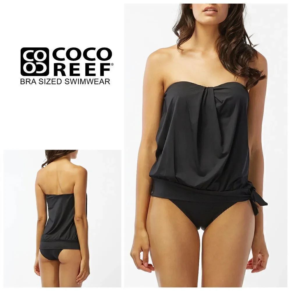 New. Coco Reef blouson tankini top. 34D. Retails $89